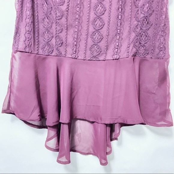 Mossimo Plum Chiffon Lace Sheer Blouse Tank - Picture 2 of 8